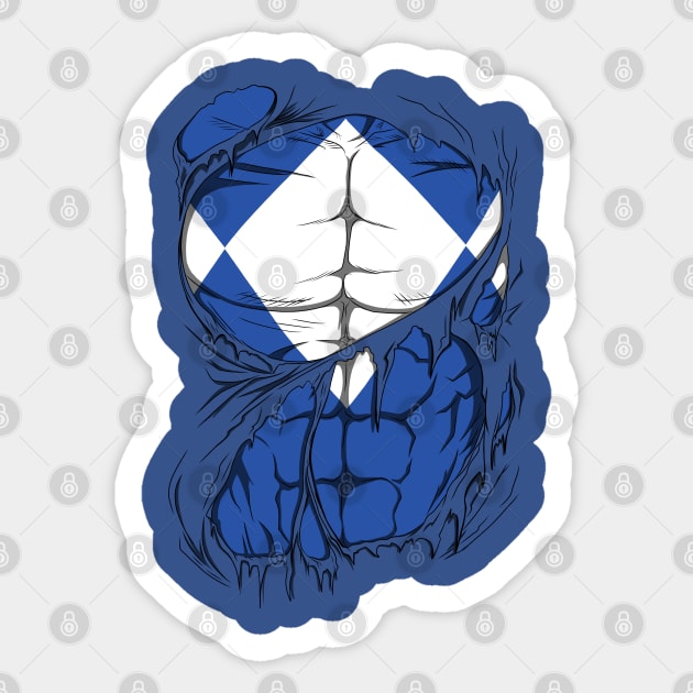 Blue Ranger ripped Sticker by vampskills2n